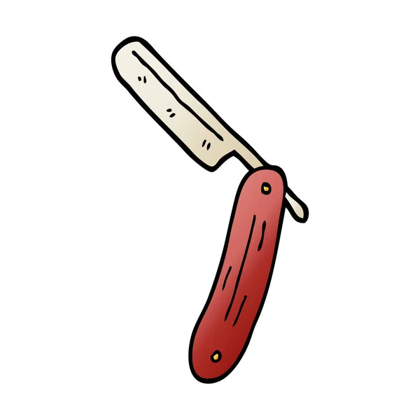 Cartoon Doodle Cut Throat Razor — Stock Vector