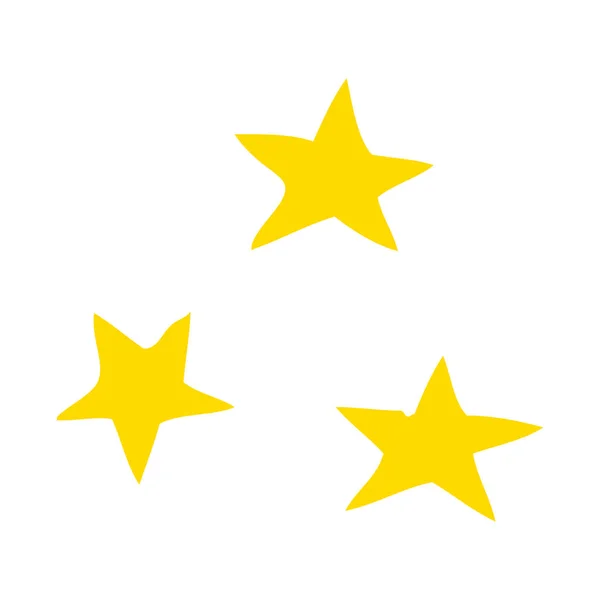 Platt Färg Illustration Tecknad Tre Stjärnor — Stock vektor