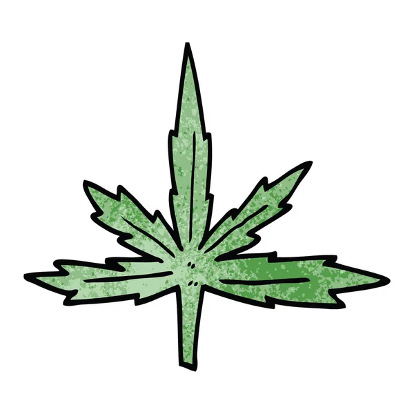 Cartoon Doodle Marijuana Blad — Stock vektor