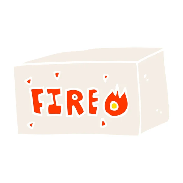 Dessin Animé Doodle Signe Incendie Urgence — Image vectorielle