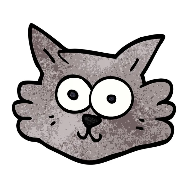 Desenho Animado Doodle Cara Gato — Vetor de Stock