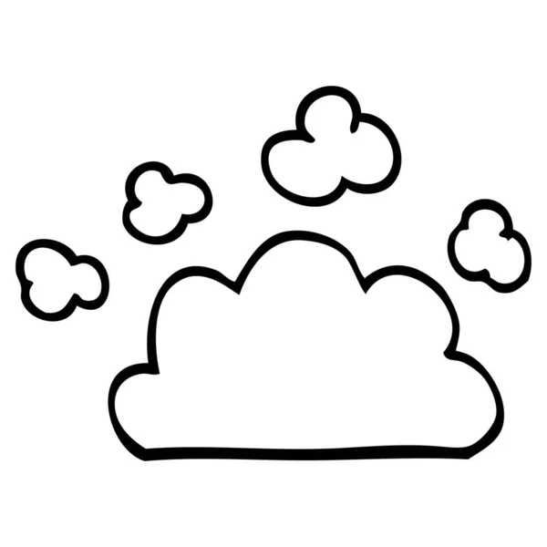 Γραμμικό Σχέδιο Καρτούν Καιρός Σύννεφο — Διανυσματικό Αρχείο