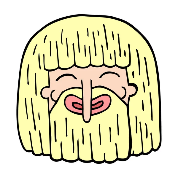 Мультяшний Каракулі Бородатий Чоловік — стоковий вектор