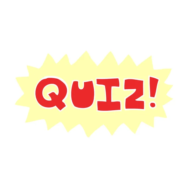 Cartoon Doodle Quiz Sign — Stock Vector