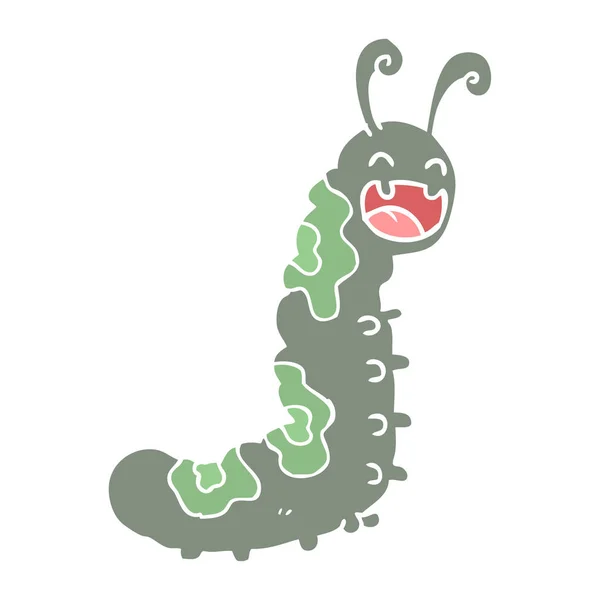 Grappige Egale Kleur Stijl Cartoon Caterpillar — Stockvector