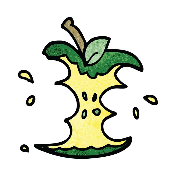Kreslený Doodle Šťavnaté Pokousaný Apple — Stockový vektor