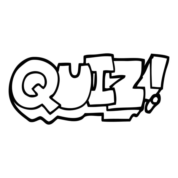 Zwart Wit Cartoon Woord Quiz — Stockvector