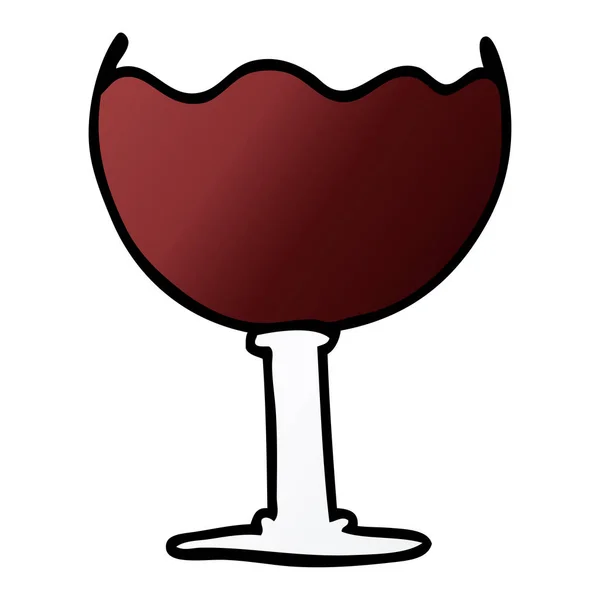 Cartoon Doodle Glas Wein — Stockvektor