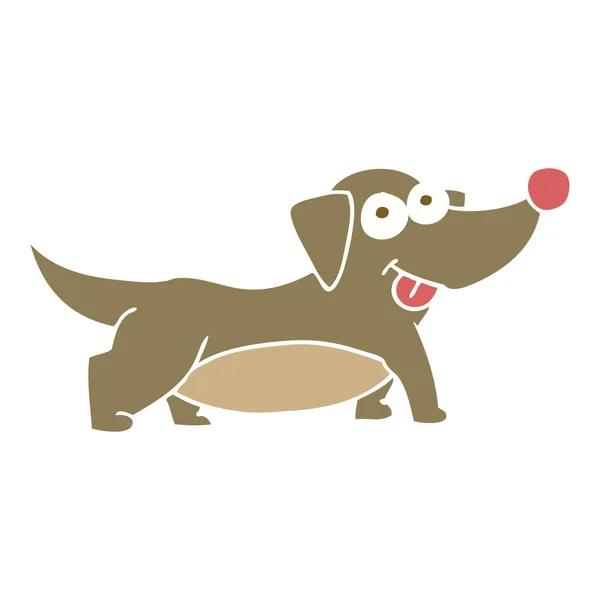 Flachfarbige Abbildung Des Glücklichen Kleinen Hundes — Stockvektor