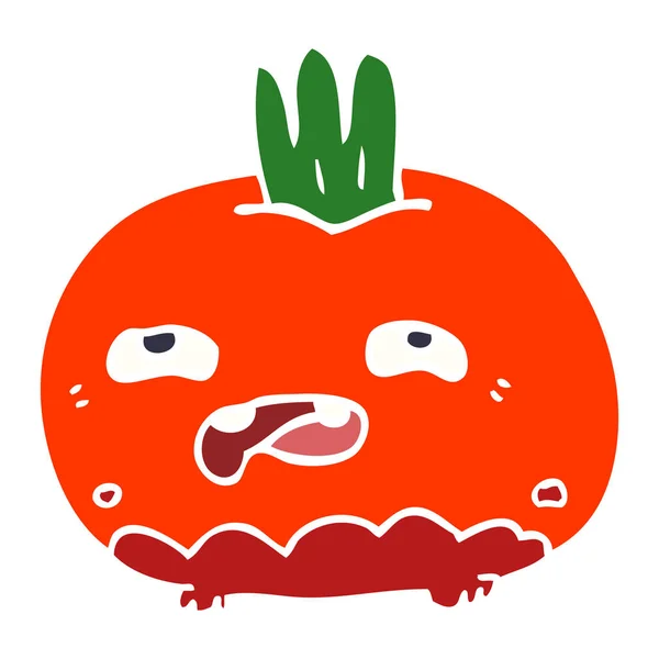 Kartun Doodle Happy Root Vegetable - Stok Vektor