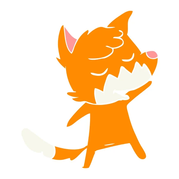Freundliche Flache Farbe Stil Cartoon Fox — Stockvektor