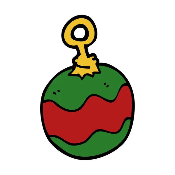 Cartoon Doodle Weihnachtsbaumkugel — Stockvektor
