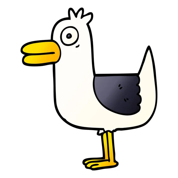 Kreslený Doodle Sea Gull — Stockový vektor