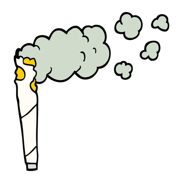 Mão Desenhado Doodle Estilo Cartoon Cannabis Cigarro — Vetor de Stock