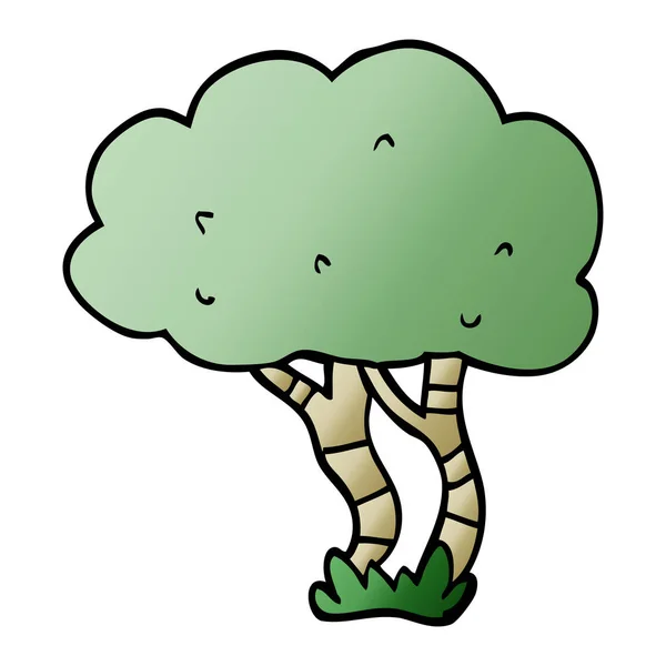 Γελοιογραφία Doodle Δέντρο Εικονογράφηση Διάνυσμα — Διανυσματικό Αρχείο