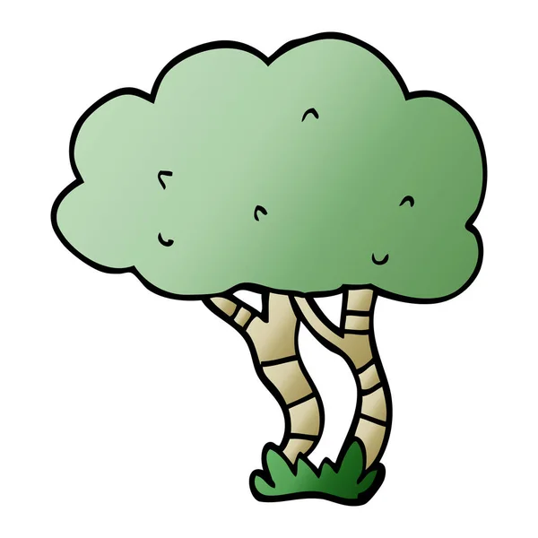 Dibujo Animado Garabato Árbol Vector Ilustración — Vector de stock