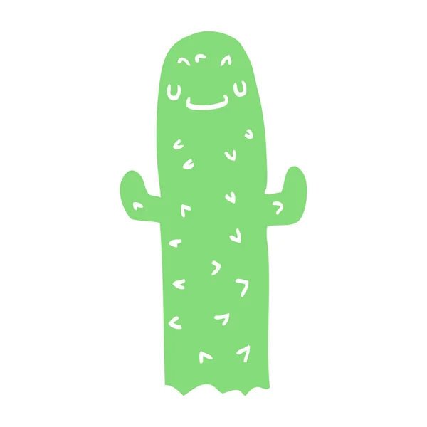 Couleur Plate Style Dessin Animé Cactus — Image vectorielle