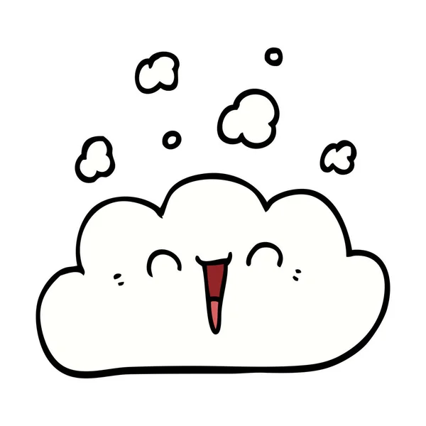 Doodle Happy Cloud Κινούμενα Σχέδια — Διανυσματικό Αρχείο