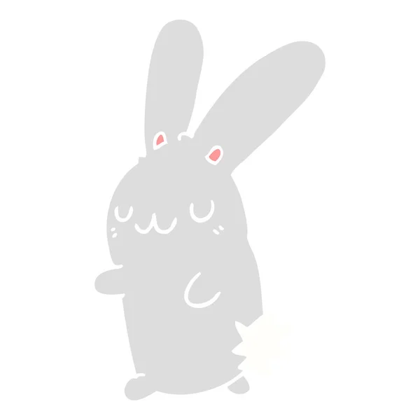 Lindo Conejo Dibujos Animados Color Plano Estilo — Archivo Imágenes Vectoriales