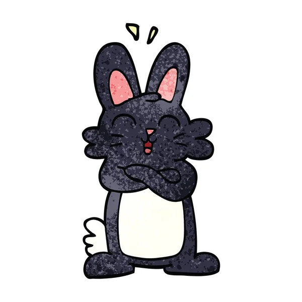 漫画落書き陽気なウサギ — ストックベクタ