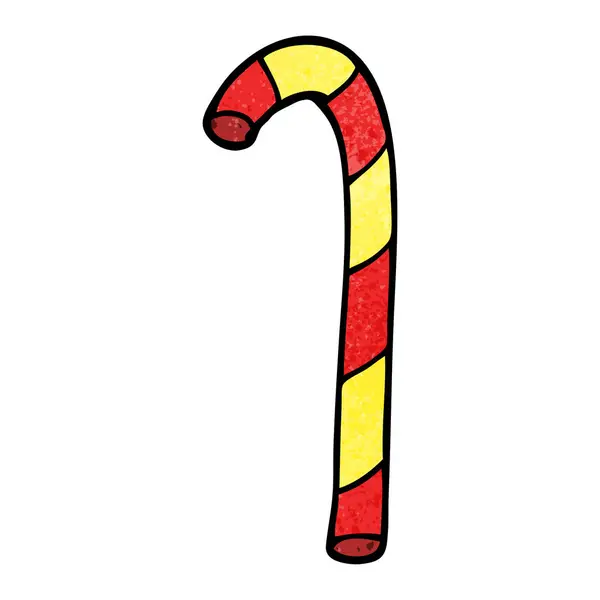 Dessin Animé Doodle Canne Bonbons — Image vectorielle