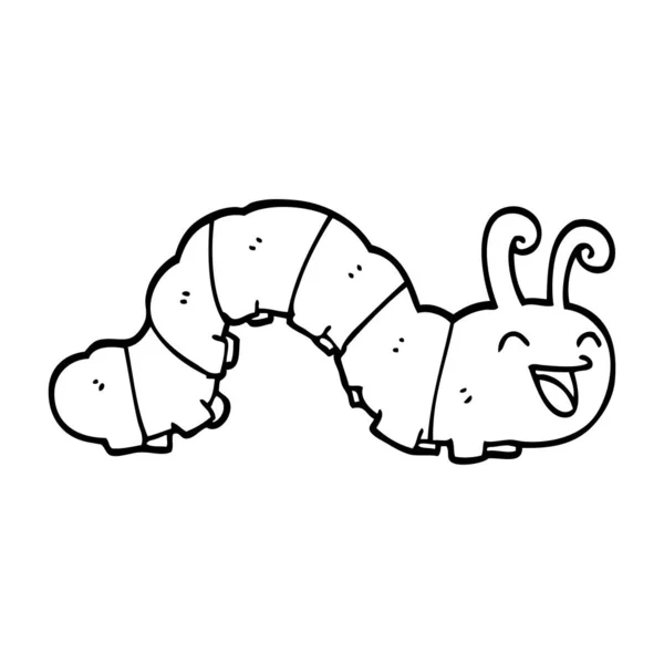 Cute Line Drawing Cartoon Caterpillar — Stock Vector