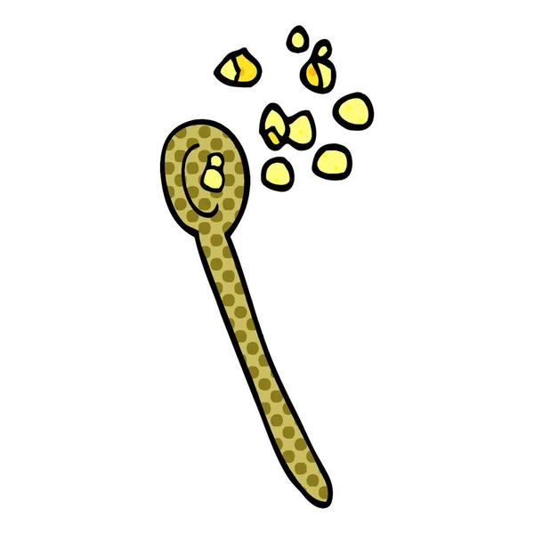 Cartoon Doodle Cereal Spoon — Stock Vector