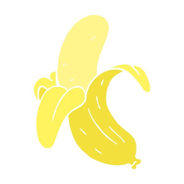 Ilustración Color Plano Banano Dibujos Animados — Vector de stock