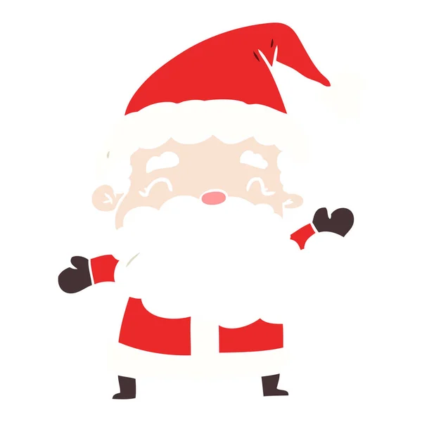 Flache Farbe Stil Cartoon Weihnachtsmann — Stockvektor