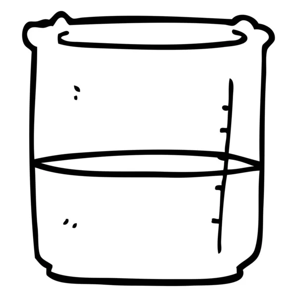 Line Drawing Cartoon Beaker Blood — Stock Vector