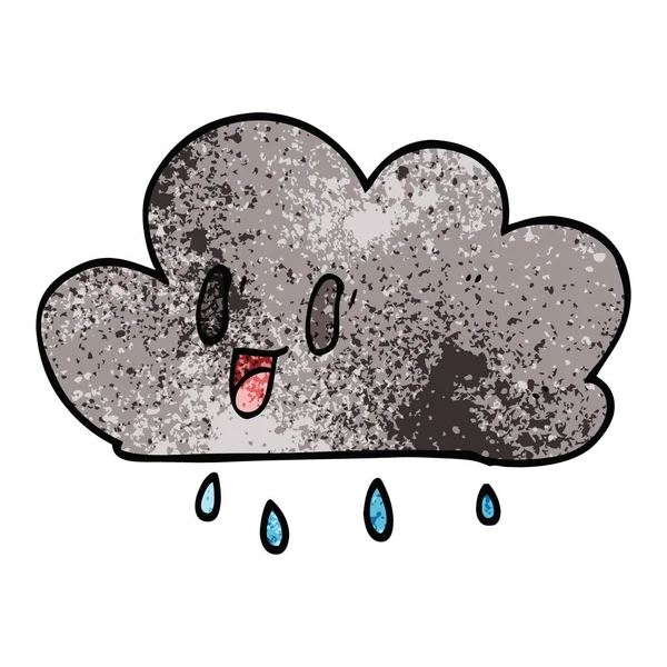 Dessin Animé Gribouille Heureux Nuage Gris — Image vectorielle