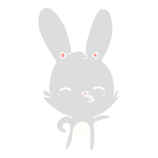 Meraklı Tavşan Düz Renk Stil Çizgi Film — Stok Vektör