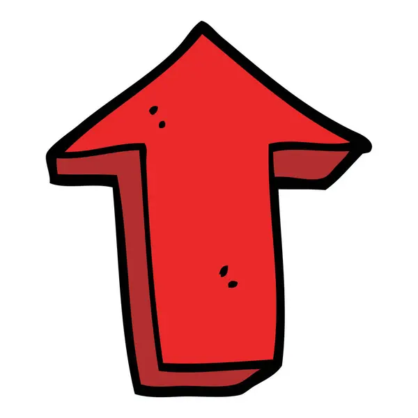 Dessin Animé Doodle Flèche Pointant Direction — Image vectorielle