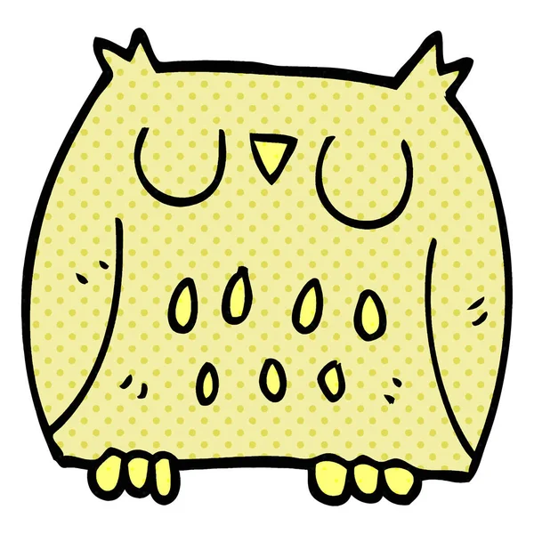 Cartoon Doodle Happy Owl — Stock vektor