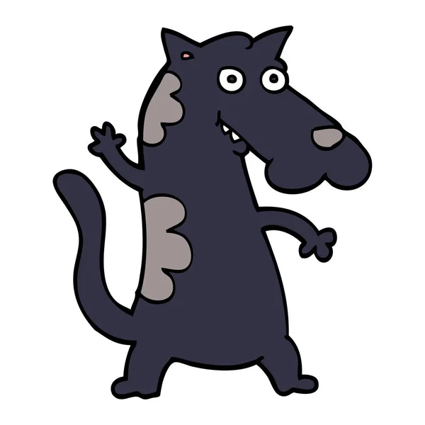 Cartoon Doodle Hond Zwaaien — Stockvector