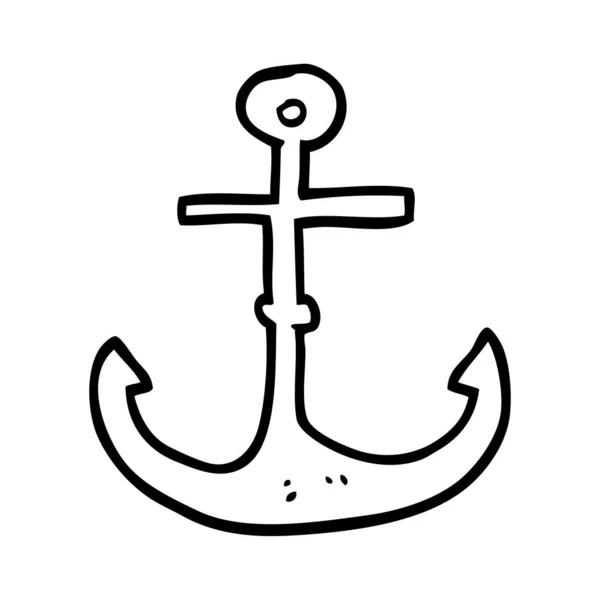Рисование Якорь Мультяшного Корабля — стоковый вектор