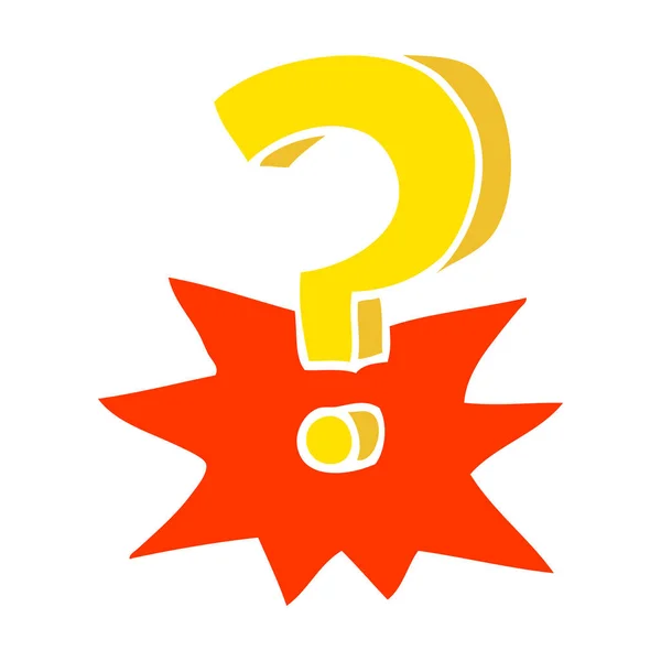 Flat Color Illustration Cartoon Question Mark — Stock Vector