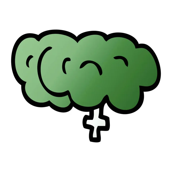 Cartoon Doodle Zombie Brain — Stock Vector