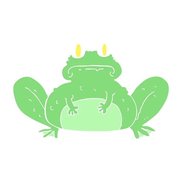 Illustration Couleur Plate Grenouille — Image vectorielle