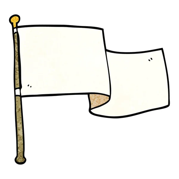 Cartoon Doodle Witte Vlag Zwaaien — Stockvector