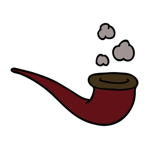 Fumatore Fumetti Doodle Pipe — Vettoriale Stock