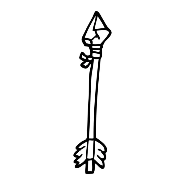 Primitive Arrow Line Drawing Cartoon — Stock Vector