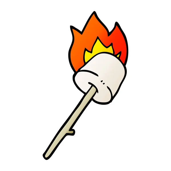 Cartoon Doodle Marshmallow Stick — Stockvector