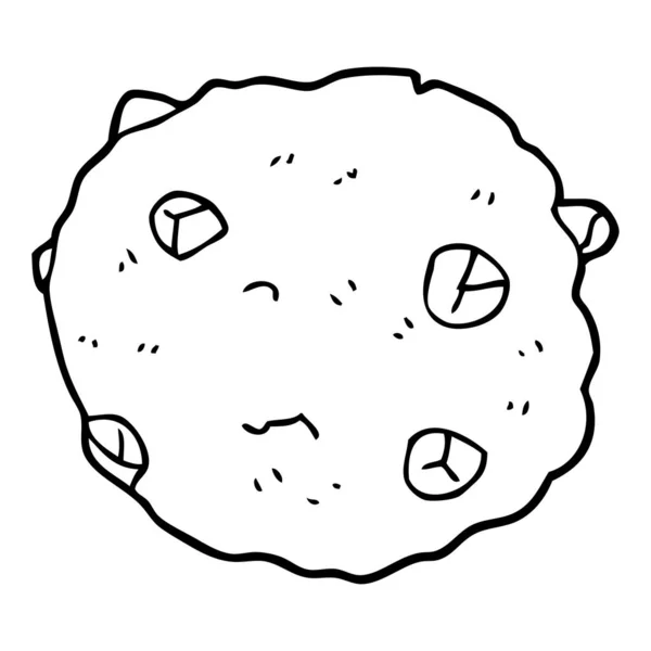 Dessin Ligne Biscuit Chocolat Puce — Image vectorielle