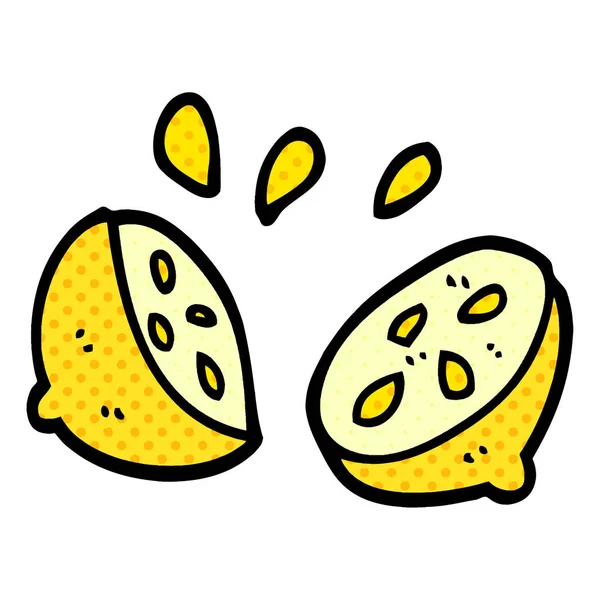 Мультяшний Каракулі Половиною Лимона — стоковий вектор