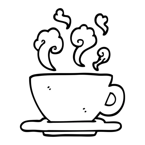 Bianco Nero Tazza Del Fumetto Caffè Caldo — Vettoriale Stock