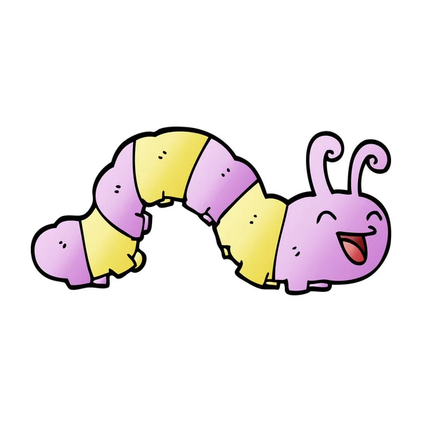 Schattige Cartoon Doodle Caterpillar — Stockvector