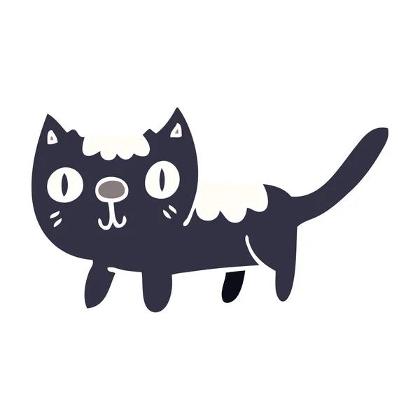 Desenho Animado Doodle Pequeno Gato — Vetor de Stock