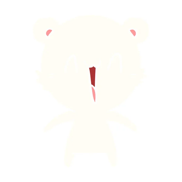 Felice Orso Polare Piatto Colore Stile Cartone Animato — Vettoriale Stock