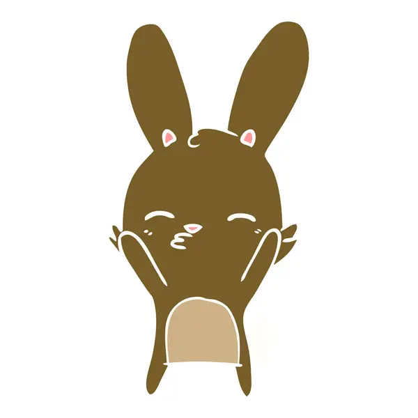Симпатичный Кролик Плоский Цветной Мультфильм — стоковый вектор